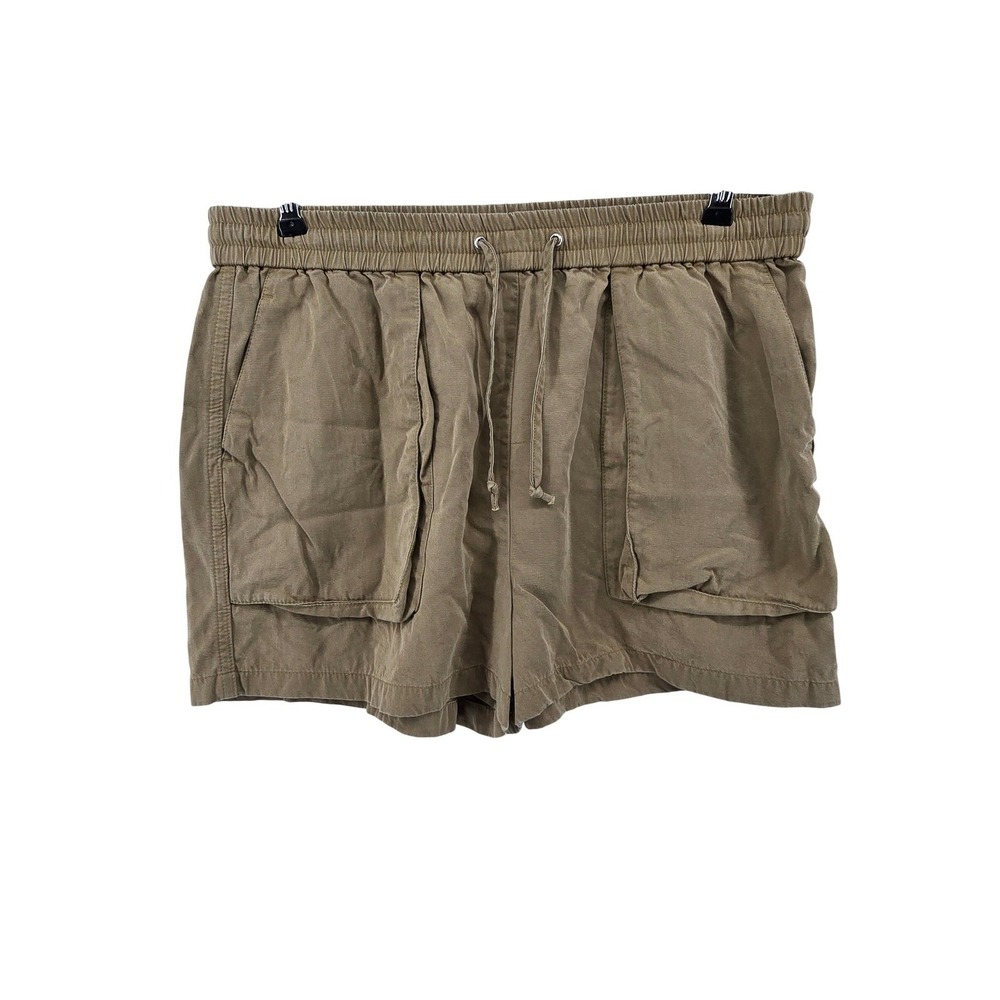 Reiss Shorts Womens 8 Khaki Isador Tencel Lyocell Cargo Utility Drawstring Tan